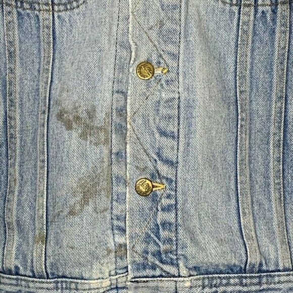 Vtg 60s Lee Denim Jacket L Light Wash Distressed - Picture 4 of 7